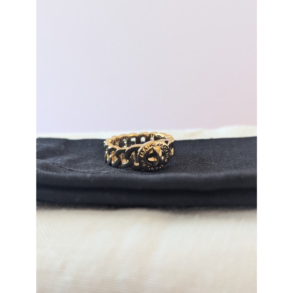 Marc Jacobs Gold Chain Link Logo Ring